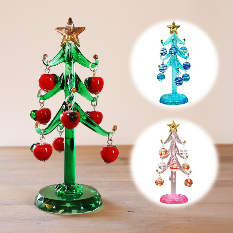 楽天市場】ガラスツリー 全3色 卓上ツリー クリスマスツリー ミニ