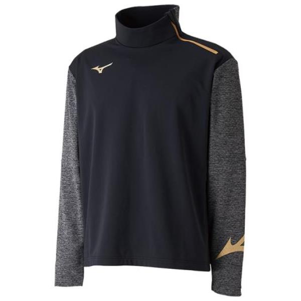 本店は ミズノ MIZUNO テックフィルシャツ ユニセックス サッカーウォームウエア P2ME8515-90 ブラック×タンゴレッド fucoa.cl