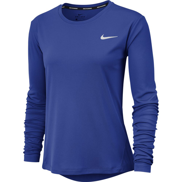 楽天市場 ナイキ Nike ウイメンズ マイラー L S トップ New レディースｔシャツ Aj8129 480 ゲームロイヤル リフレクトシルバー オオミヤスポーツ 楽天市場店