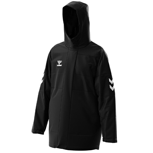 ヒュンメル hummel 中綿ハーフコート サッカーウォームアップウェア HAW8106-90(ブラック)｜オオミヤスポーツ　店