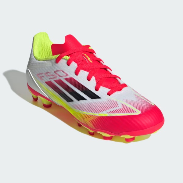 アディダス adidas キッズ F50 LEAGUE HG/AG J ジュニアサッカースパイク IE3752(フットウェアホワイト/コアブラック/ソーラーイエロー)｜オオミヤスポーツ　店