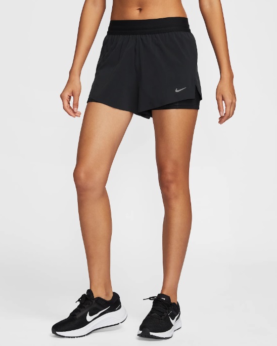 ナイキ Nike W スウィフト DF MR 2N1 SHRT レディースランニングパンツ HJ5377-010(ブラック)