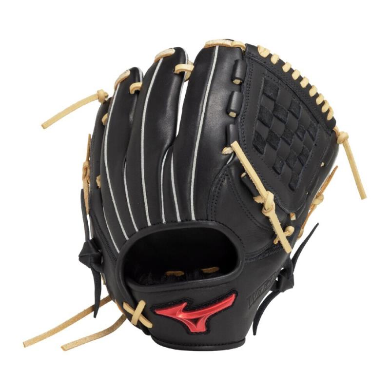 ミズノ MIZUNO 軟式用ウィルドライブ レッド U-Plus【投手×内野×外野／サイズ11】 軟式グローブ 1AJGR32730-0980(ブラック×ブロンド)