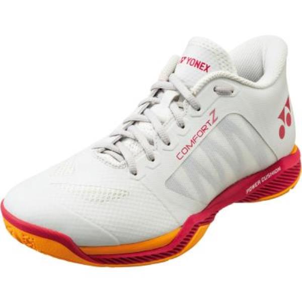 ヨネックス YONEX パワークッション コンフォート Z ワイド ミッド レディースバドミントンシューズ SHBCFZ3WM-236(オフホワイト/レッド)