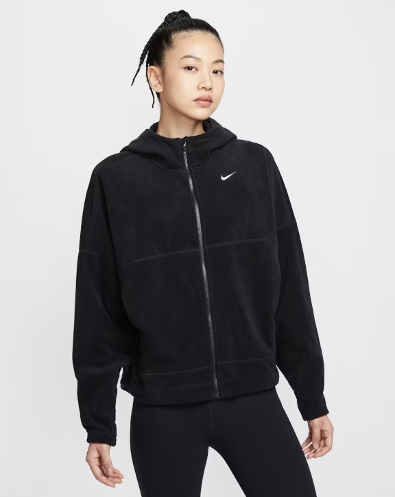 ナイキ Nike ウィメンズ ワン TF POLAR フルジップ L/S トップ レディースランニングウエア HV3699-010(ブラック/ホワイト)