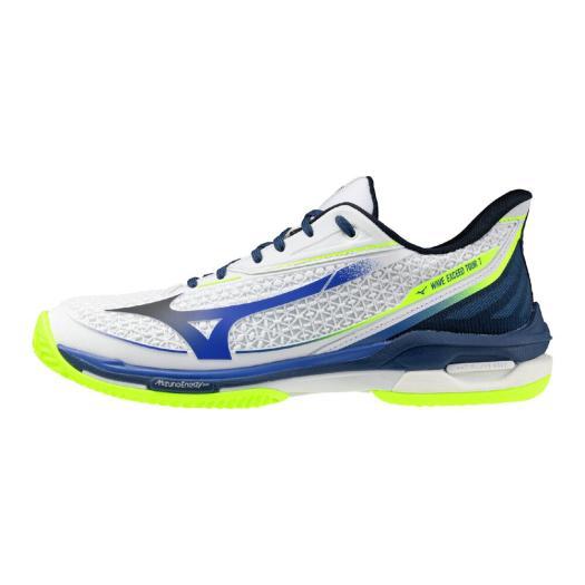 ミズノ MIZUNO 【粘土／砂入り口・入口人工芝厚地の外套】ウエーブエクシードツアー7 OC 庭球シューズ 61GB2673-20(白いこと×青み×黄色)