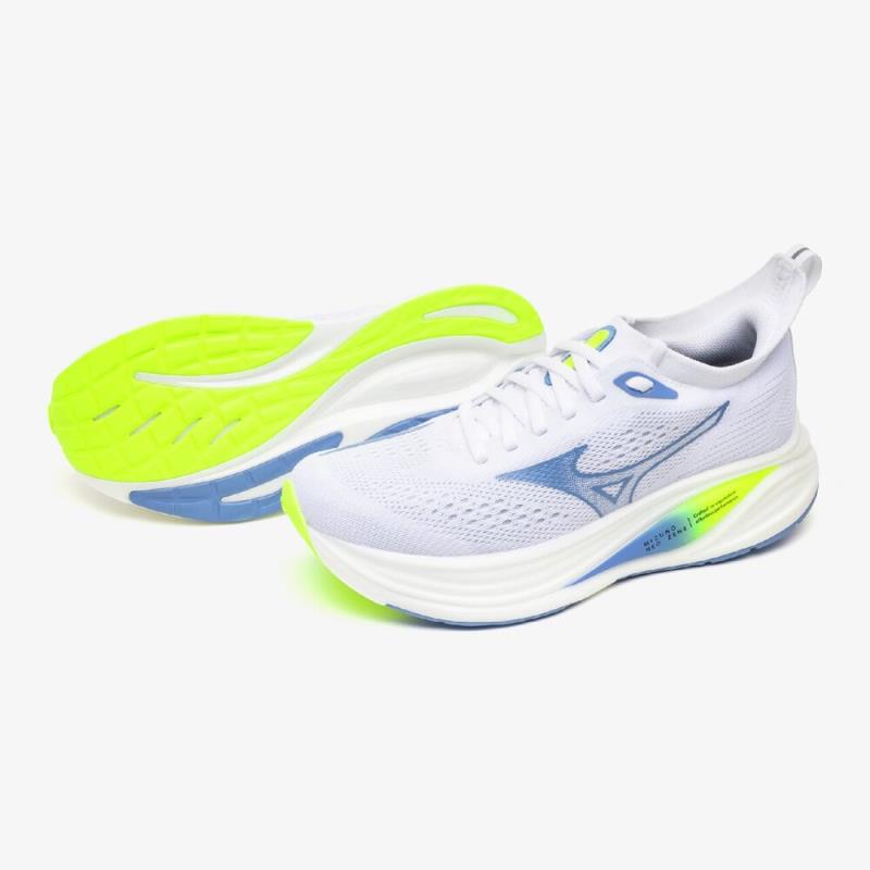 ミズノ MIZUNO MIZUNO NEO ZEN2(ランニング) レディースランニングシューズ J1GD2686-21(ホワイト×ブルー×イエロー)