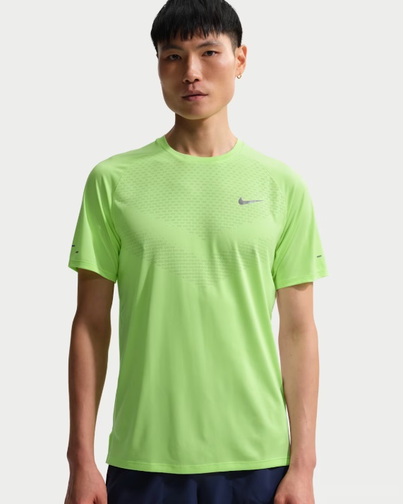 ナイキ Nike DFADV STRIDE S/S トップ ランニングＴシャツ HV5204-377(ライムブラスト/(リフレクティブシルバー))