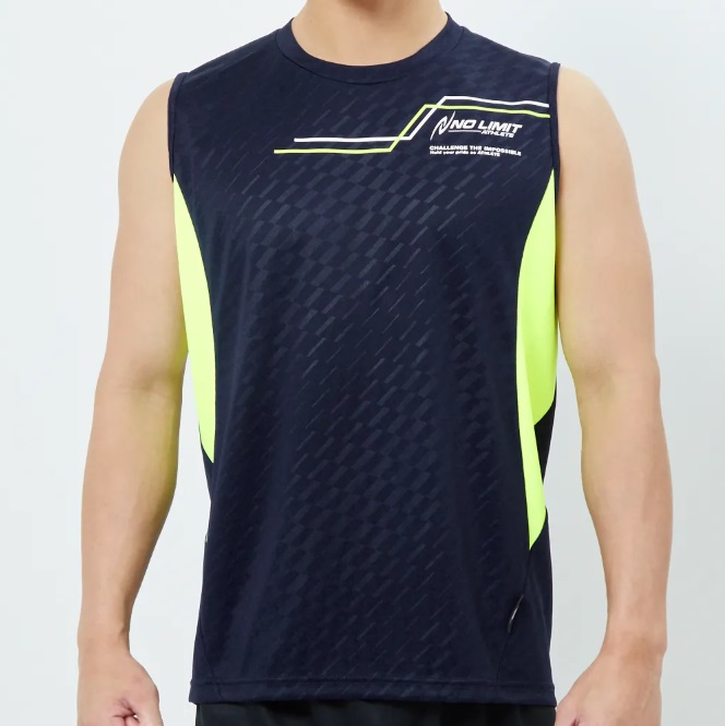 ニシスポーツ NISHI UV CUT エンボススリーブレステックシャツ ランニングシャツ 2811A622-400(Pネイビー)