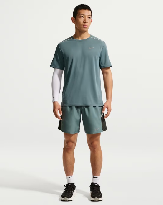 ナイキ Nike DF UV MILER S/S トップ ランニングＴシャツ IF2083-382(ミネラルスレート/ブラックスプルース)