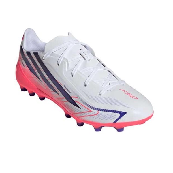 アディダス adidas F50 HYPERFAST LEAGUE AG J ジュニアサッカースパイク KK1396(フットウェアホワイト/ソーラーパープル/ソーラーターボ)|オオミヤスポーツ 店