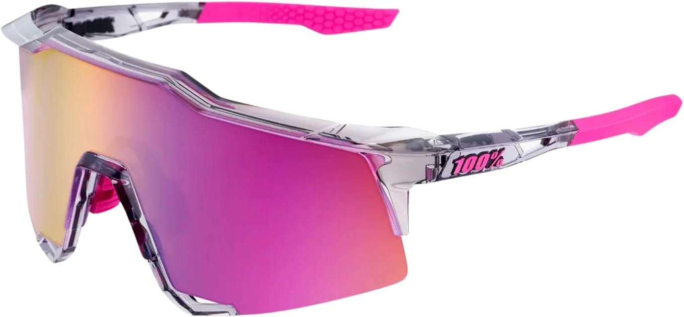 【100%】ワンハンドレッド サングラス SPEEDCRAFT(スピードクラフト)(60007-00017) Polished Translucent Grey / Purple Multilayer Mirror Lens|大野スポーツ 店