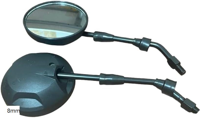 バイクミラー ブラック 円形 バイクミラー ブラック 円形 Eマーク付]RCB丸ミラー黒8mm正