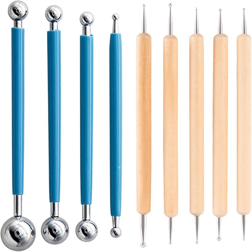楽天市場】粘土 丸棒 細工棒 粘土道具 セット 9本セット 18タイプ 粘土