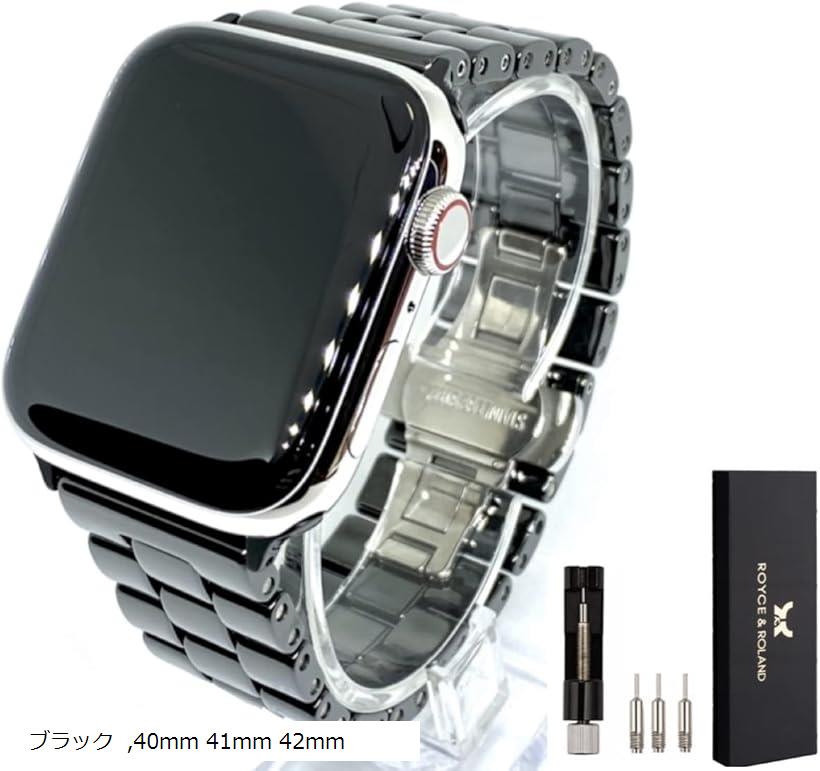 互換品 互換品 セラミック バンド Series 10/9/8/7/6/5/4/SE Ultra 3/2/1 対応 交換用 ベルト 工具付属 Apple WATCH 40mm 41mm 42mm (ブラック, 40mm 41mm 42mm)|OHstore