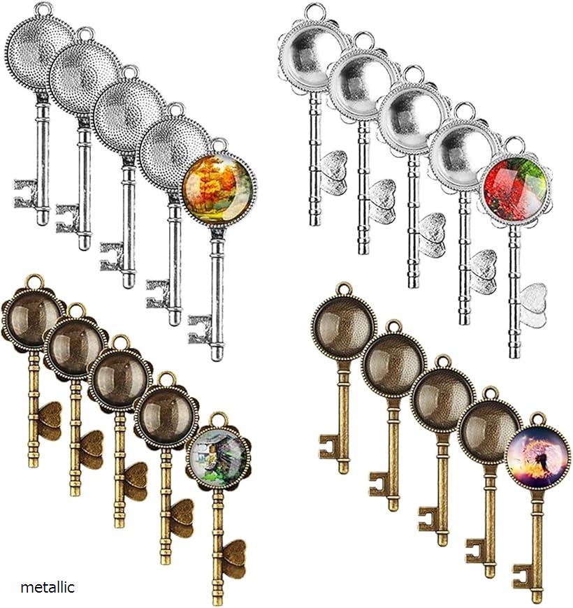 楽天市場】鍵形 ミール皿 20個セット 4種 ペンダント デコパーツ