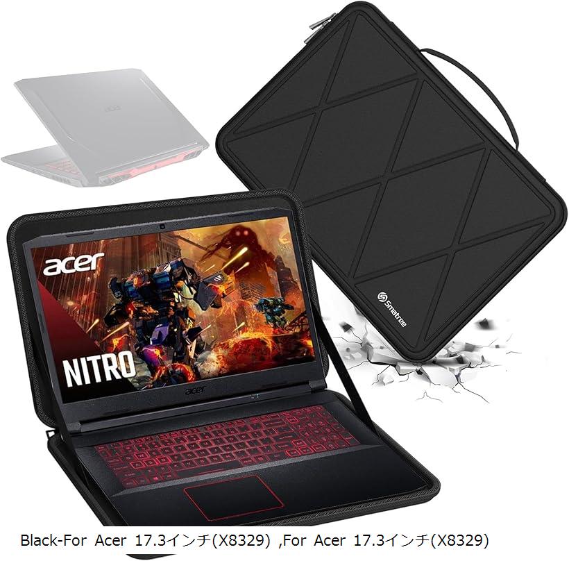 互換品 ハードEVA保護スリーブケース 17.3インチ Acer Nitro 5 ゲーミングノートパソコン -AN517-42-R5KZなど (Black-For Acer 17.3インチ, For Acer 17.3インチ(X8329))|OHstore