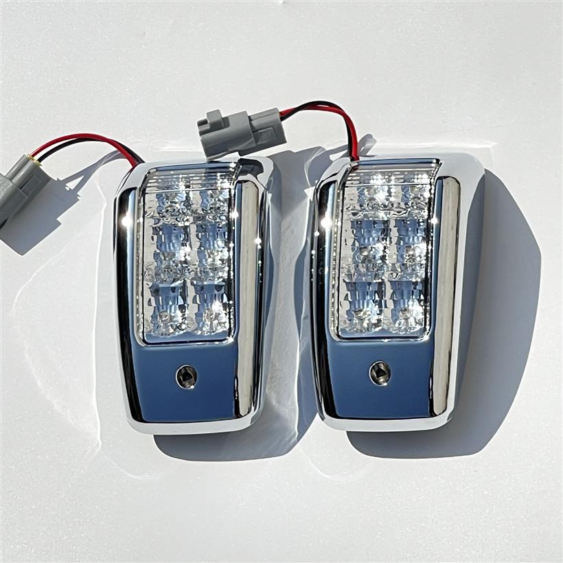 日野 レンジャープロ 4t 大型プロフィア用 汎用性高い ドアサイドマーカー LED仕様 ドアサイドウインカーランプ テラヴィ メッキ ライト アンバー 左右セット (アンバー)