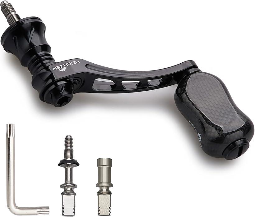 楽天市場】45-50mm可変 リール ハンドル アルミ ノブ 20mm カーボン