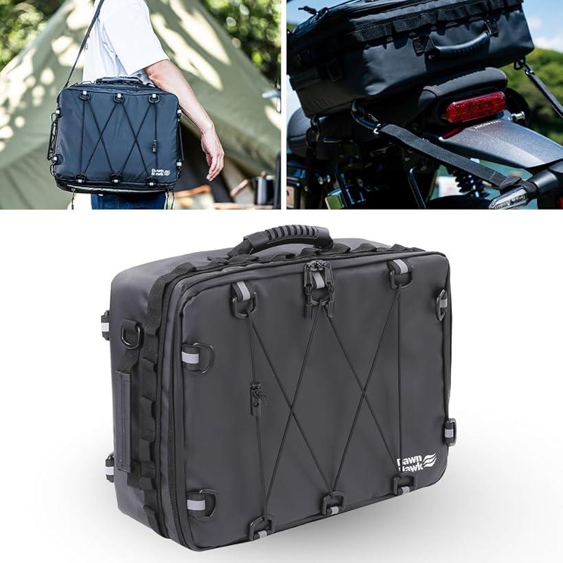 DAWNHAWK ツーリングバッグ ソフトクーラーバッグ 13L 防水 保冷バッグ 保温バッグ 極厚断熱材 コンパクト ギア保管 キャンプ (ブラック)