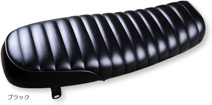 タックロール風 バイク シート ヴィンテージ フラットシート 全長640mm 幅250mm 汎用 TW200 SR400 W1 W600 SR500 GB250 FTR223 TW225 VANVAN ブラック