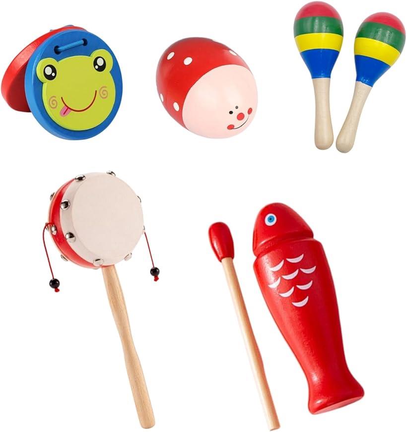 楽天市場】楽器 5種 6点セット 打楽器 カスタネット 木魚 マラカス