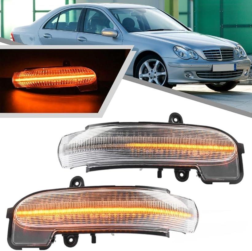 互換品・・ 互換品 ベンツ クリアレンズ仕様 W203 Cクラス LED 流れて光る ドアミラー シーケンシャルウインカー 純正交換タイプ 左右１組 (クリア)