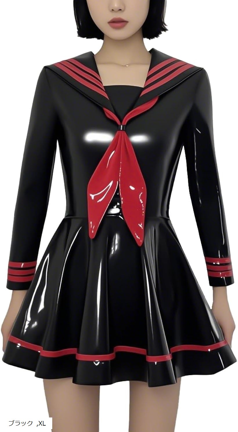 エナメルセーラー　赤k 楽天市場】エナメルセーラーワンピース 制服 光沢 セクシー コスプレ