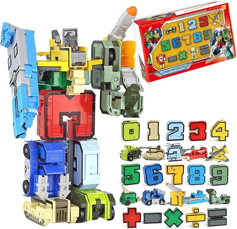 変形ロボット おもちゃ 男の子 ギフト 子供 玩具 合体 数字 分解 知育