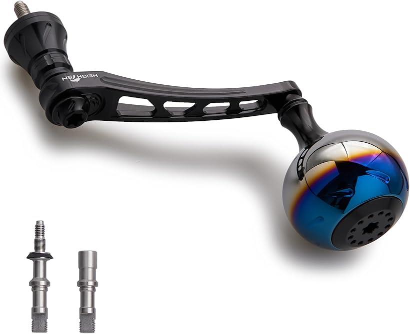 65-70mm可変 リール ハンドル 38mm ノブ搭載 シマノ Shimano ダイワ Daiwa 通用 スピニングリール Aurora Series (ブラック)