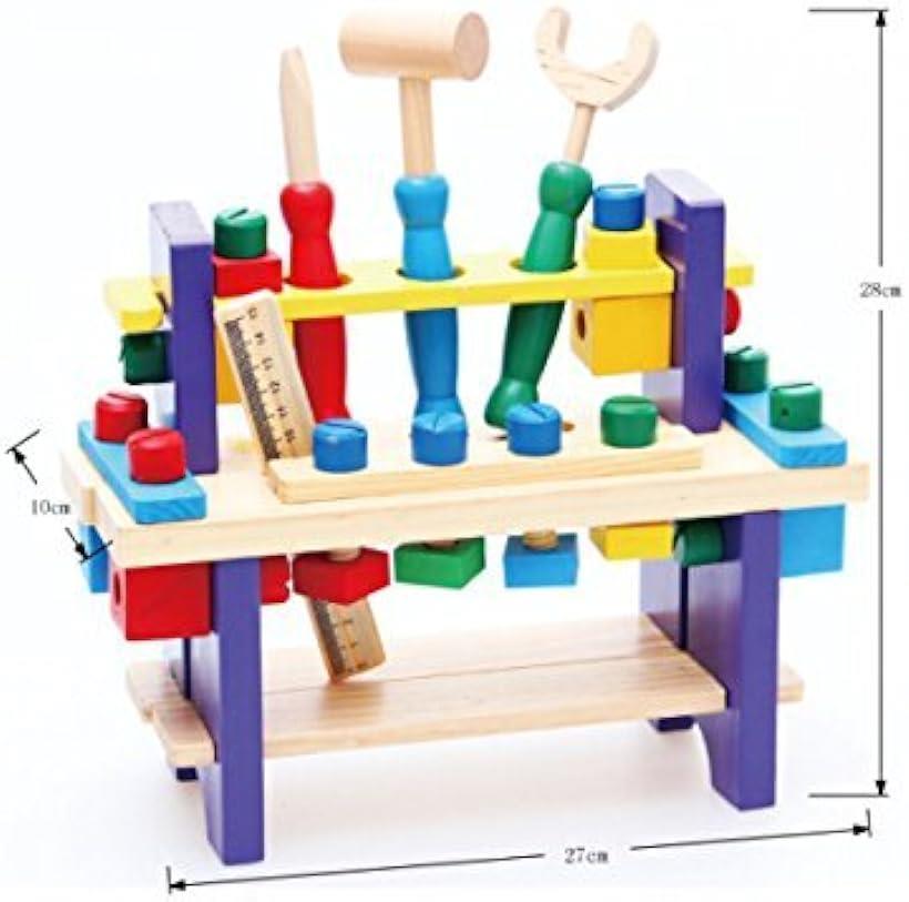 【楽天市場】知育玩具 木のおもちゃ 木製 大工さんセット オリジナルクロス付(カラータイプ)：OHstore