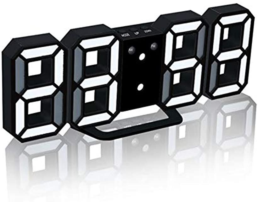 楽天市場 3d デジタル時計 Led 置き時計 壁掛け時計 明るさ調整 目覚まし スヌーズ ブラック Ohstore