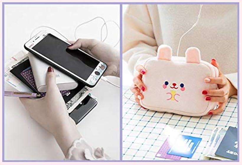 楽天市場 かわいい アニマル ポーチ スマホ 携帯電話 デジタル 充電器 収納 バッグ 充電ケーブル 取り出し口付き ピンク Ohstore