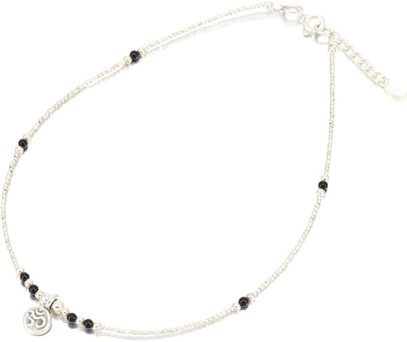 Orris アンクレット カレン シルバー 925 ブラック オニキス 人気 オーム 足首 ミサンガ メンズ 大注目