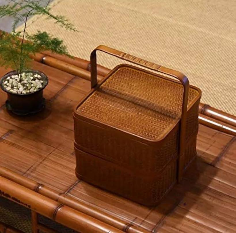 竹編みバッグ 古風 茶道具収納 収納ケース古風 職人手作り aq+