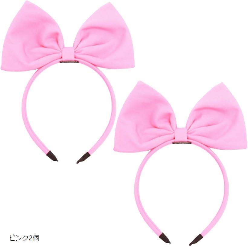 楽天市場】カチューシャ リボン ヘアアクセサリー 2個セット ピンク2個
