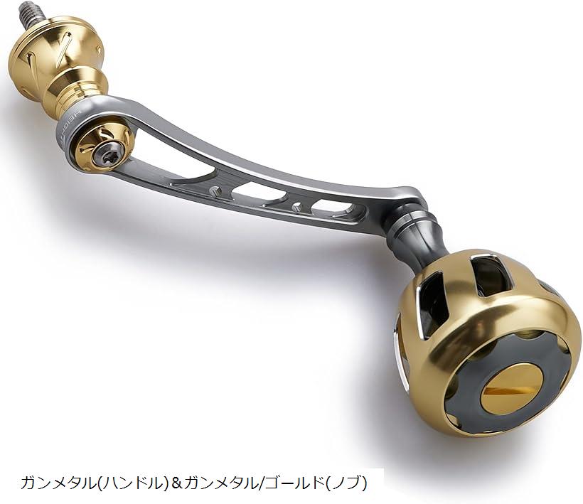 56mm リール ハンドル 32mm ノブ搭載 シマノ ダイワ 通用 スピニングリール Wheel Series ガンメタル/ゴールド 522 (ガンメタル(ハンドル)＆ガンメタル/ゴールド)