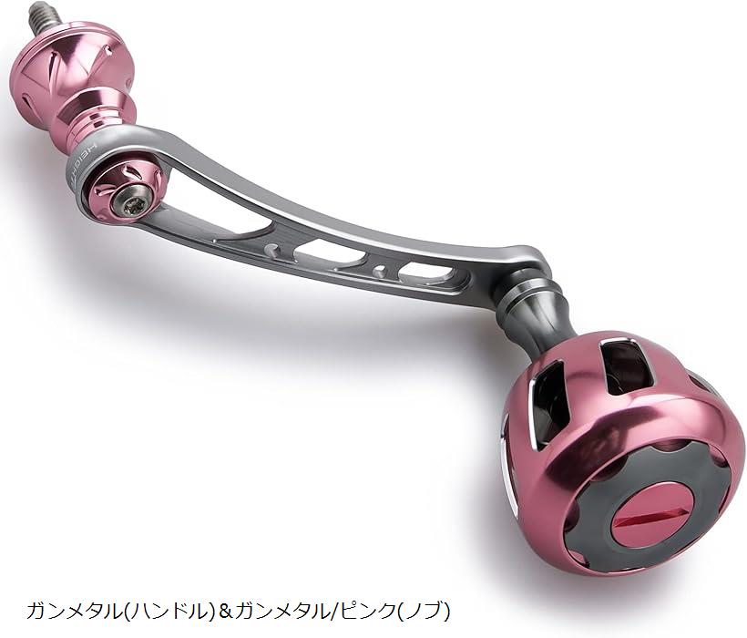 56mm リール ハンドル 32mm ノブ搭載 シマノ ダイワ 通用 スピニングリール Wheel Series ガンメタル&ピンク 523 (ガンメタル(ハンドル)&ガンメタル/ピンク()