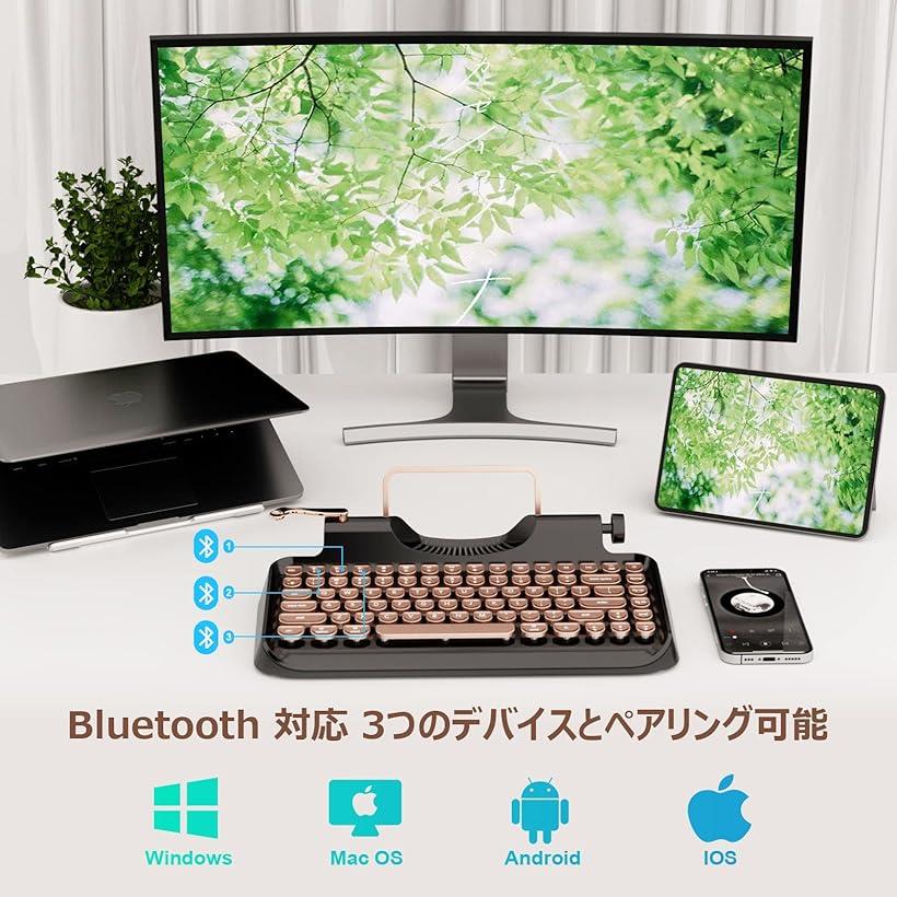 21特集 ゲーミングキーボード メカニカルキーボード 青軸 Mdm 白 最適 記念日 多彩な機能 幻想的なバックライト 50h長時間使用 英語配列 キー Nキーロールオーバー 簡単に切り替え 同時3台デバイス対応 ワイヤレス Usb有線 タイプライター キーボード