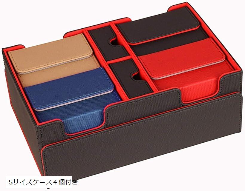 トレカ デッキケース マグネットで取り外し可能 カードケース トレーディング レザー ホルダー ストレージ ダイス入れあり(Sサイズケース４個付き)