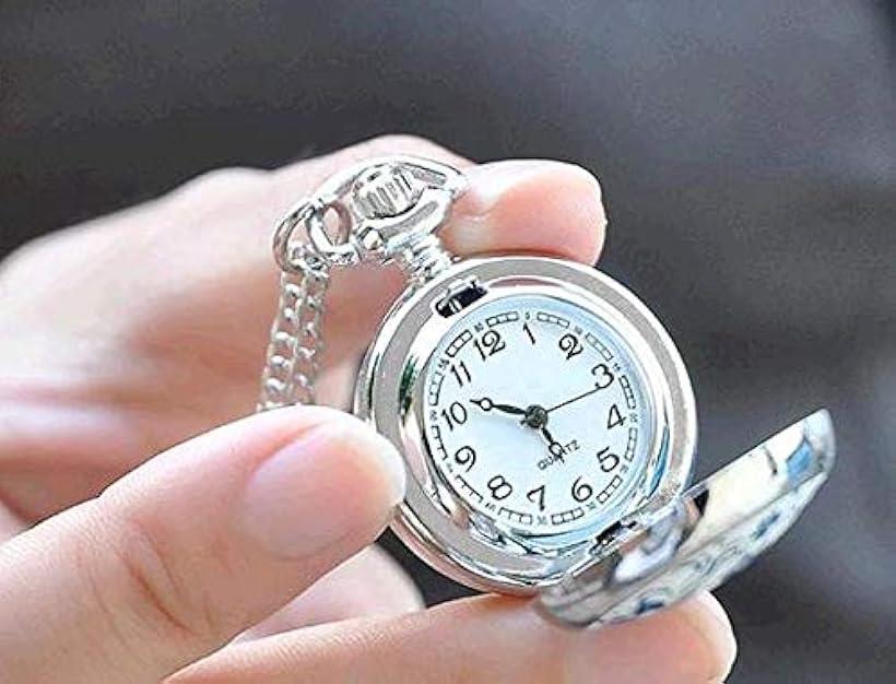 楽天市場 ペンダント 時計 懐中時計 ネックレス かわいい 小さめ 花柄 ブルー ポケットウォッチ アンティーク Ohstore