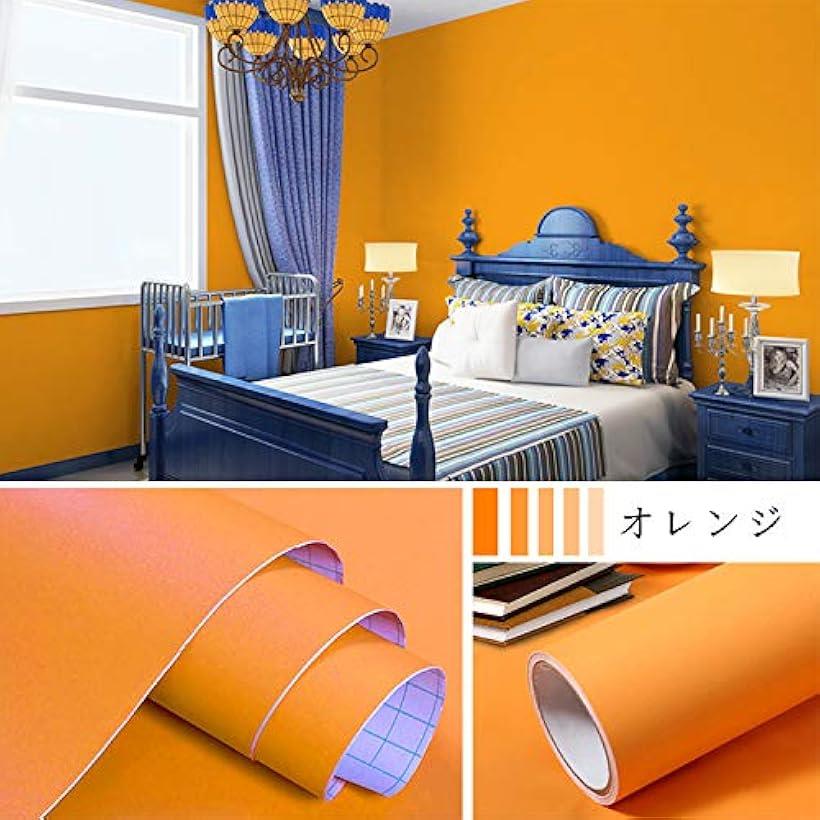 楽天市場 壁紙シール 無地 60cmｘ5m リメイクシート 剥がせる Diyシート 模様替え 防水シール 防カビ カッティングシート 接着剤不要 Mdm オレンジ 60x500cm Ohstore