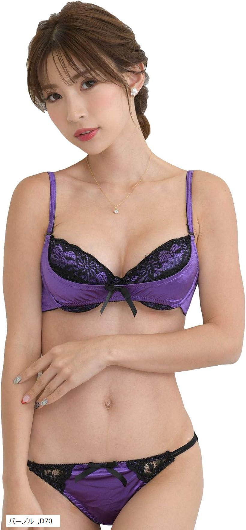 パープル レース ブラジャーD75＆ショーツL パープル レース ブラジャーD75＆ショーツL パープル レース
