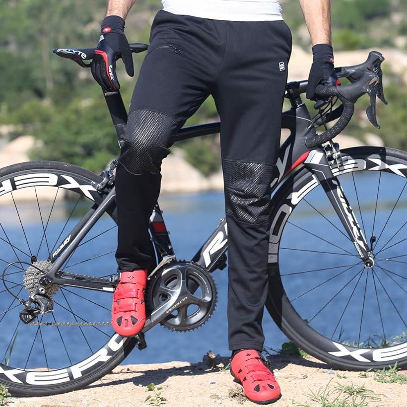 Rakuten メンズ サイクルパンツ サイクルタイツ 4Dパッド付き ロードバイク レーサーパンツ サイクルウエア 春夏用 ブラック, Medium 