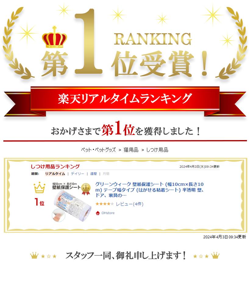 市場 ランキング1位入賞 幅10cmx長さ10m はがせる粘着シート テープ幅タイプ 壁紙保護シート