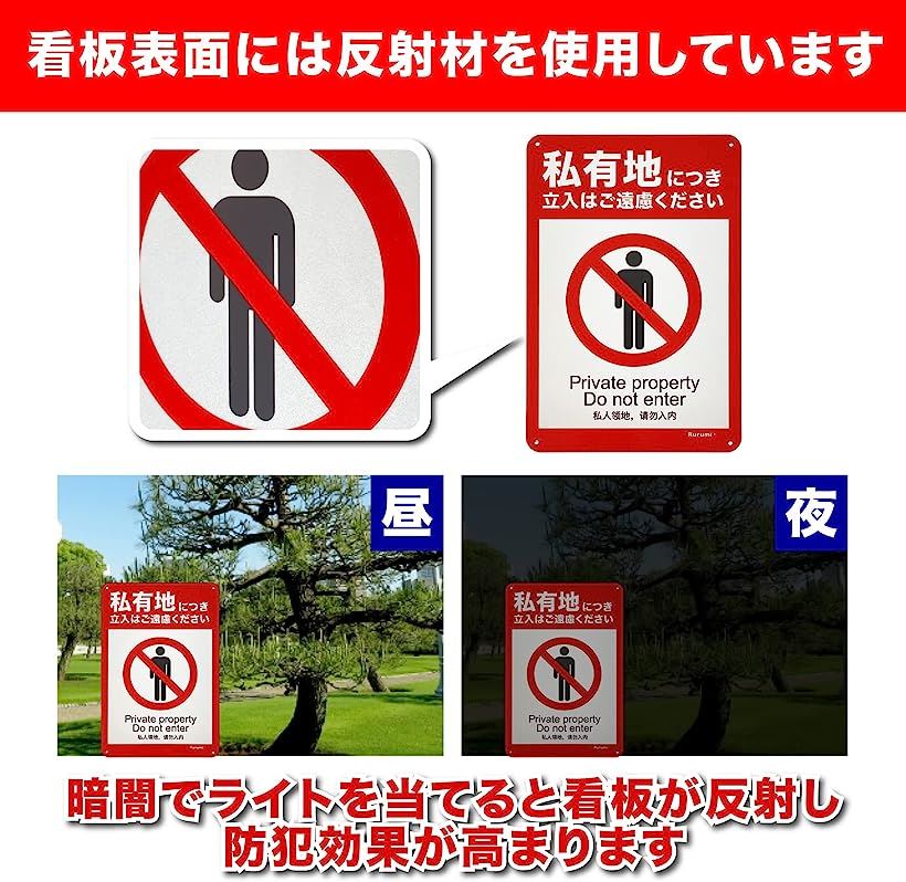9周年記念イベントが メール便対応 私有地につき立入はご遠慮ください 立入禁止 通り抜け禁止 看板 標識 標示 表示 サイン 警告 禁止 注意 シール  ステッカー sticker-019