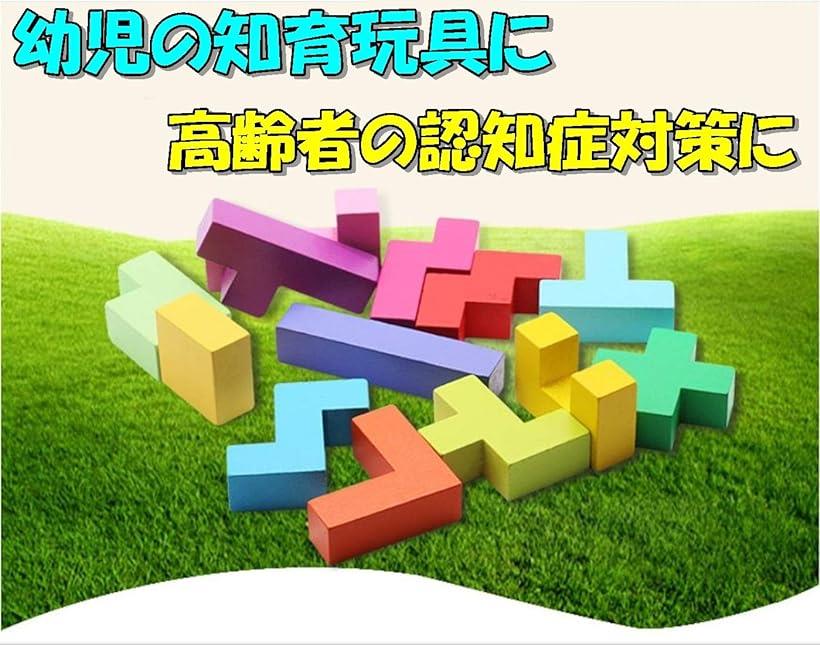 楽天市場 スライドパズル 木製 ウッド 立体 3d テトリス ブロック 積み木 キューブ 知育玩具 カラフル 認知症 脳トレ マルチカラー Ohstore