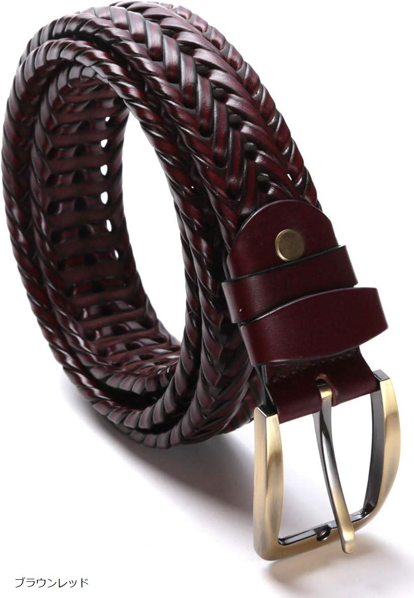 楽天市場】ハレウィズ ベルト メンズ メッシュ レザー 本革 編み込み