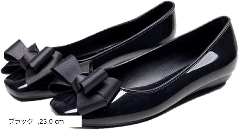 レディース パンプス レイン Cm 防水 ブラック ローヒール エナメル リボン フォーマル おしゃれ シューズ ぺたんこ 軽量 靴 バレエ