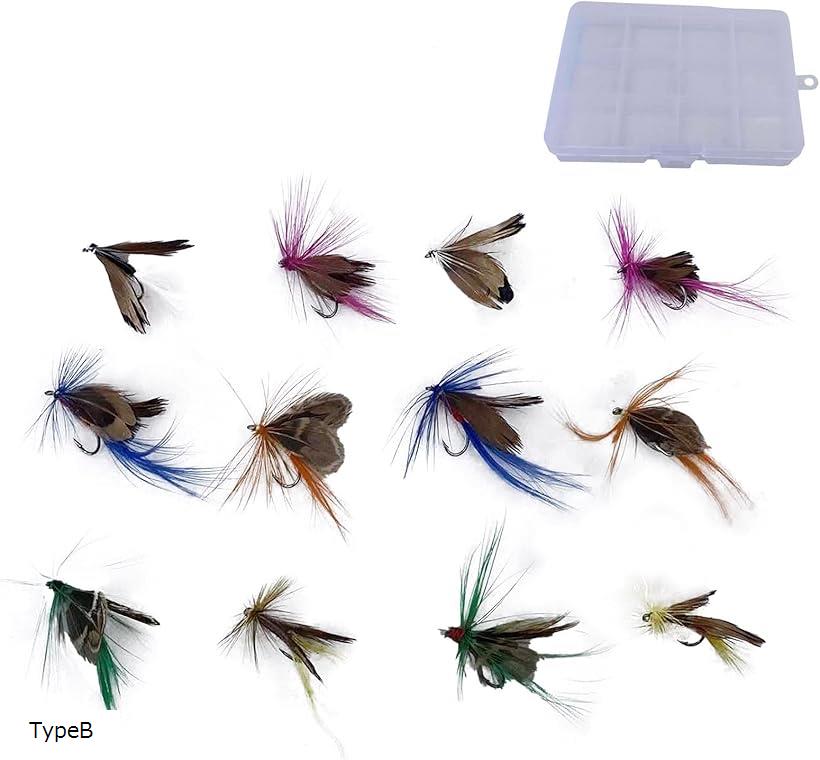 楽天市場】ドライフライ 毛鉤 40本セット テンカラ 毛ばり 毛針